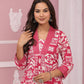 Women's Pure Cotton embroidery work neck and sleeves Pink Co-ord Set