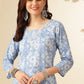 Women's Cotton Afghani Blue Kurta Set