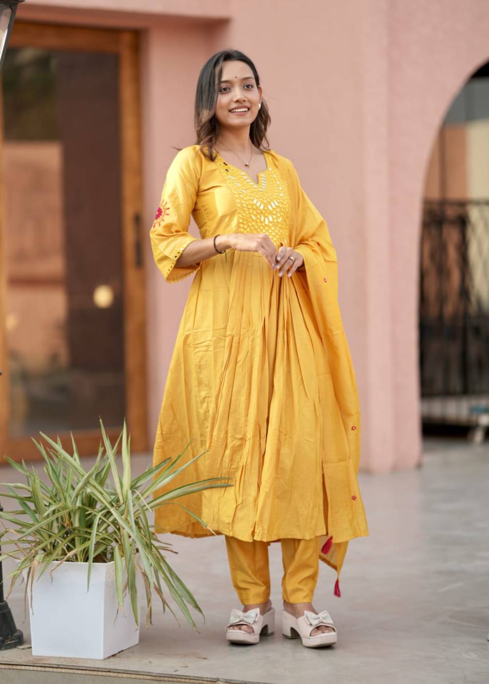 Women's Boutique Collection Yellow Kurta Set