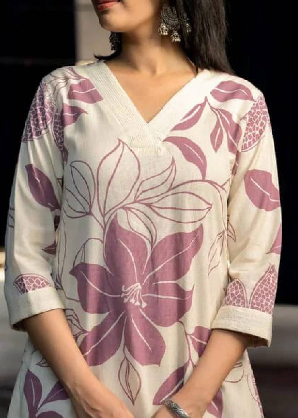 Women's Pure Cotton Floral Print Kurta With Plazo