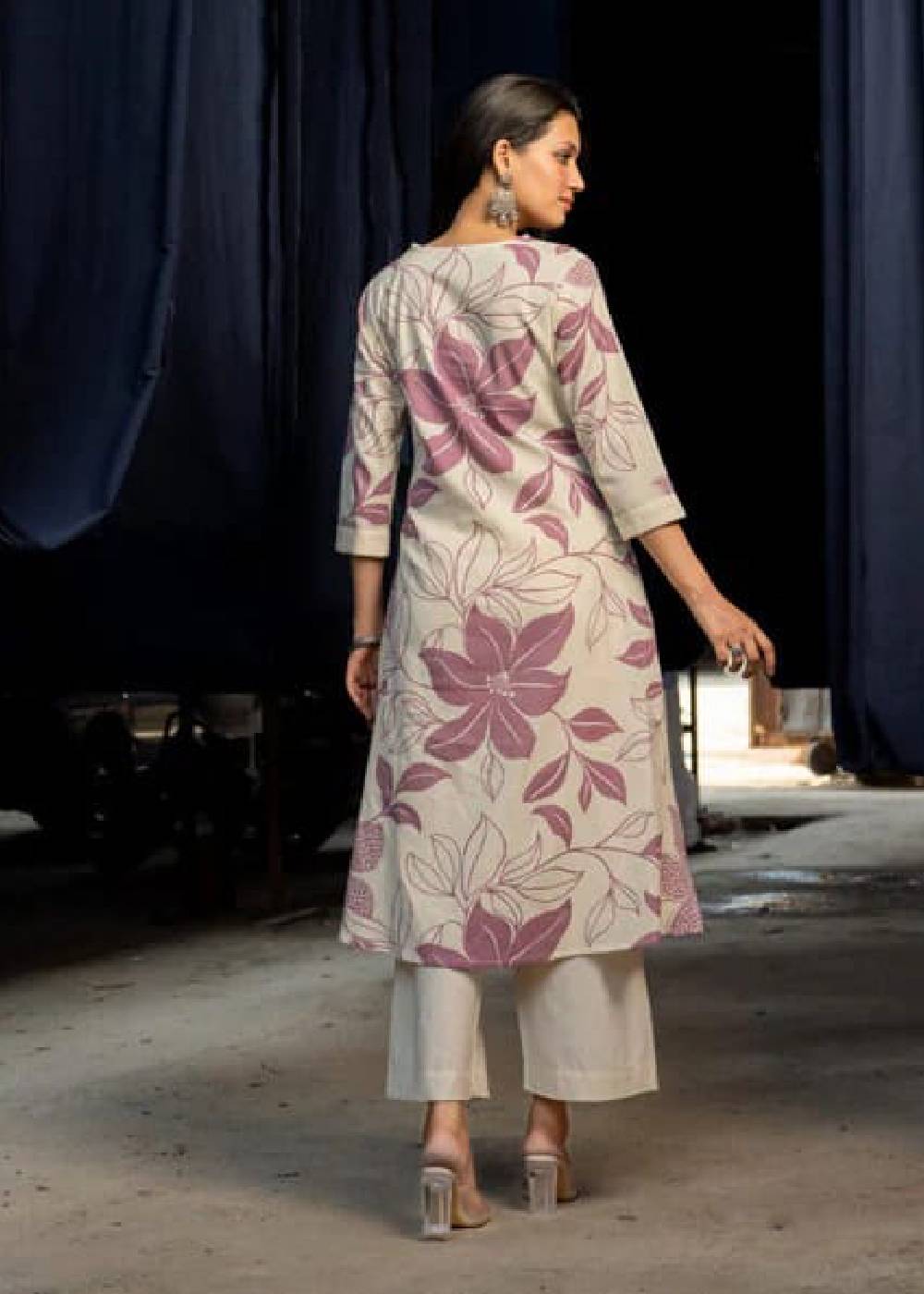 Women's Pure Cotton Floral Print Kurta With Plazo