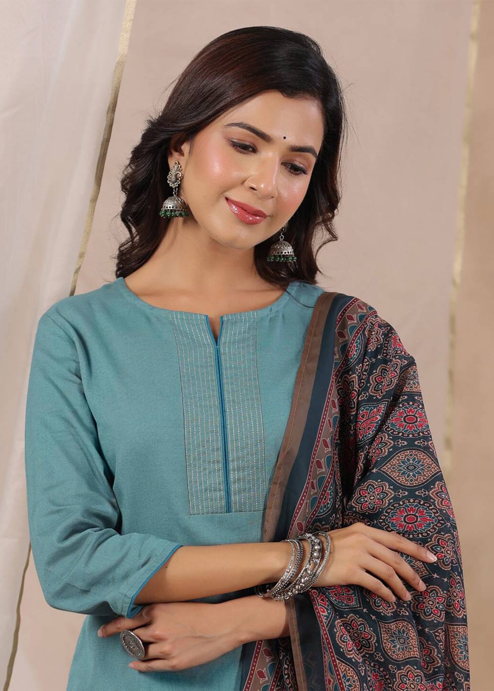 Women Sky Blue KGF Kurta Set