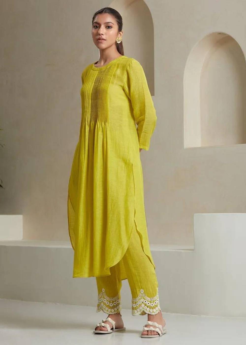 Women's Cotton Lemon Kurta Set