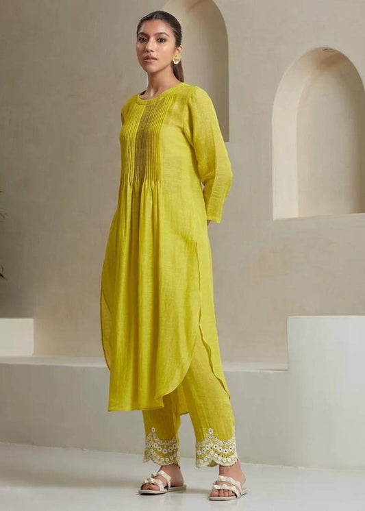 Women's Cotton Lemon Kurta Set