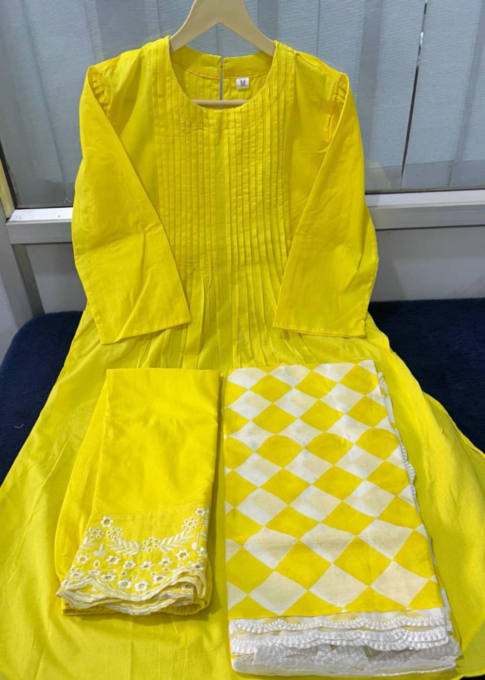 Women's Cotton Lemon Kurta Set