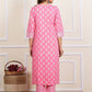 Women's Chic Pink Floral Kurta Set