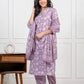 Women's Piyaa Purple Pure Cotton Suit Set