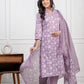 Women's Piyaa Purple Pure Cotton Suit Set