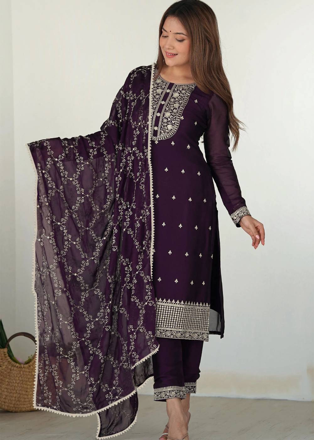 Zilmil Women Georgette Kurta Set