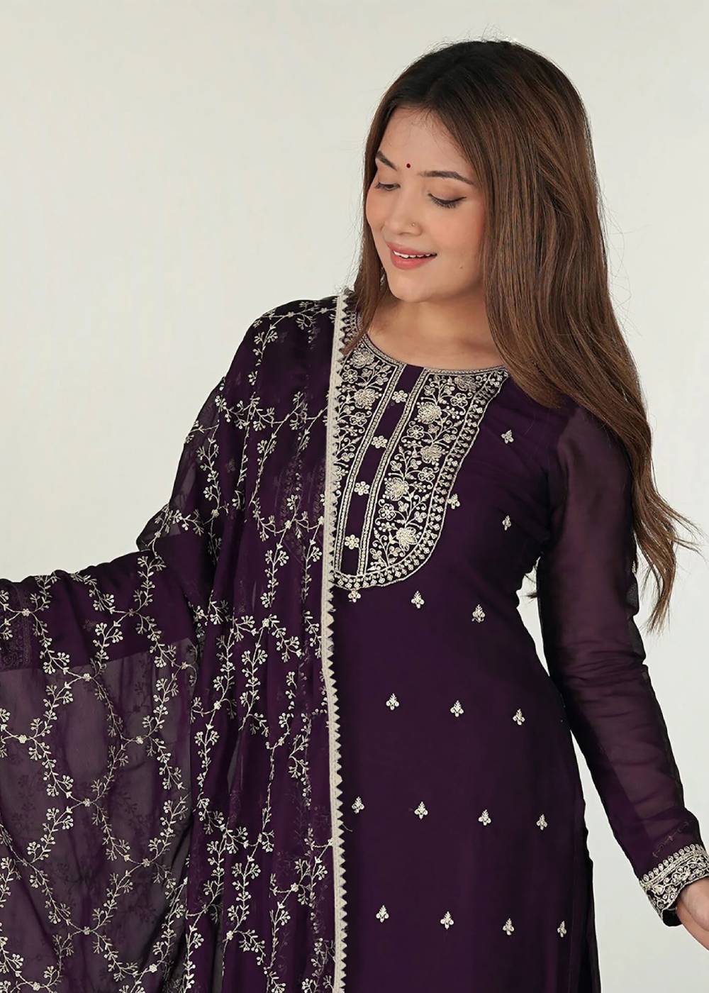 Zilmil Women Georgette Kurta Set